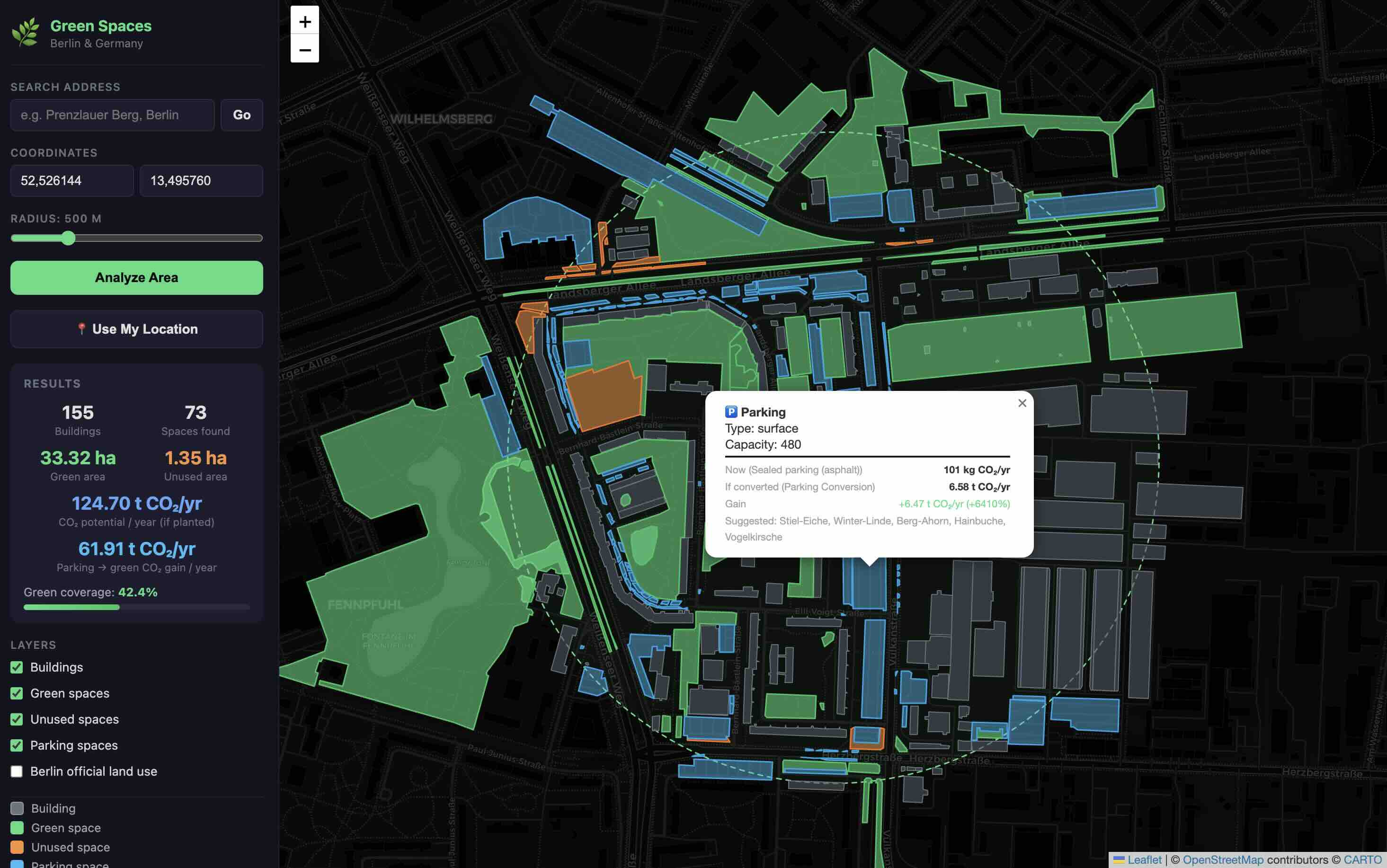 Green Space Berlin urban map
